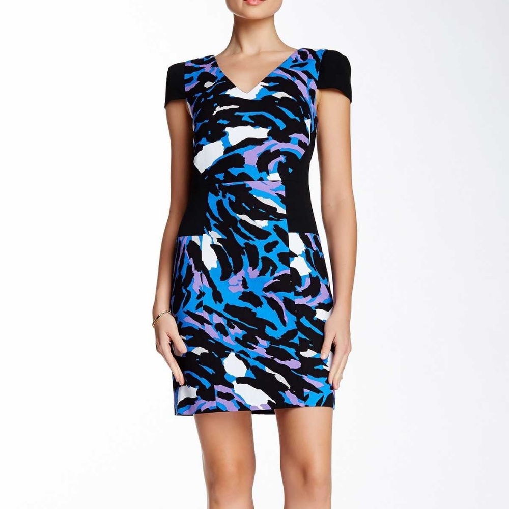 4.COLLECTIVE Printed Orchid Wear to Work dress